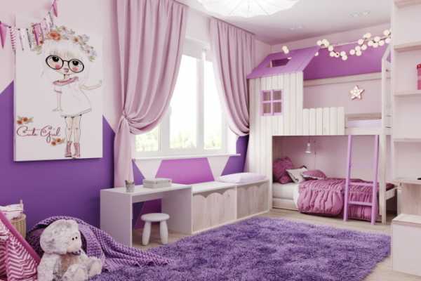 Стены фиолетовые в детской